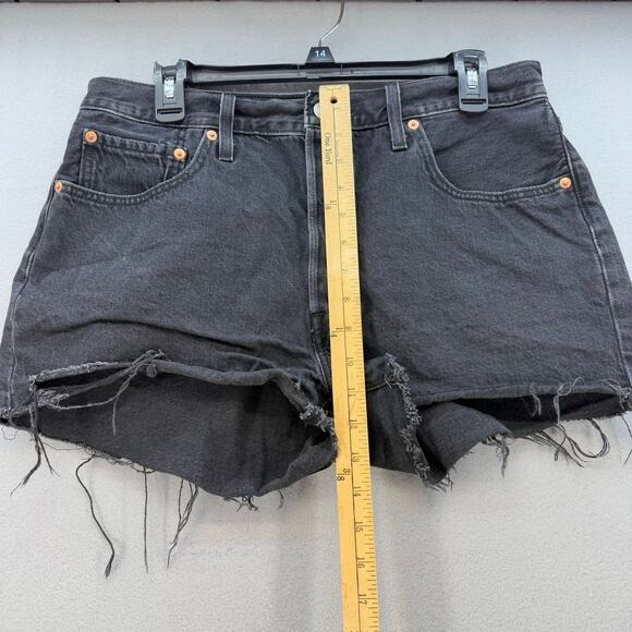 Levi's 501XX Shorts Women's 32 (14) Black 2.5" Short Button Fly Classic Raw Hem - Picture 10 of 13